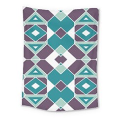 Teal And Plum Geometric Pattern Medium Tapestry