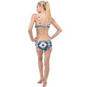 Teal and Plum Geometric Pattern Layered Top Bikini Set View2