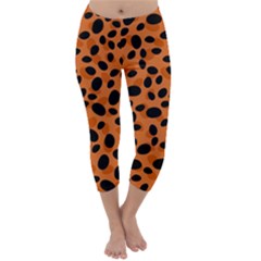 Orange Cheetah Animal Print Capri Winter Leggings  by mccallacoulture