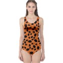 Orange Cheetah Animal Print One Piece Swimsuit View1