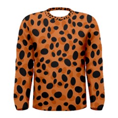 Orange Cheetah Animal Print Men s Long Sleeve Tee