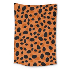 Orange Cheetah Animal Print Large Tapestry