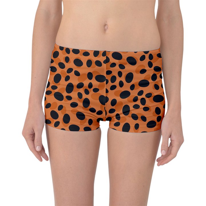 Orange Cheetah Animal Print Reversible Boyleg Bikini Bottoms