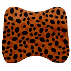 Orange Cheetah Animal Print Velour Head Support Cushion by mccallacoulture