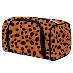 Orange Cheetah Animal Print Toiletries Pouch by mccallacoulture