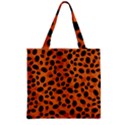 Orange Cheetah Animal Print Zipper Grocery Tote Bag View2