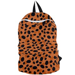 Orange Cheetah Animal Print Foldable Lightweight Backpack