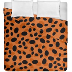 Orange Cheetah Animal Print Duvet Cover Double Side (king Size) by mccallacoulture