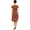 Orange Cheetah Animal Print Cap Sleeve Midi Dress View2