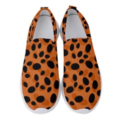 Orange Cheetah Animal Print Women s Slip On Sneakers by mccallacoulture