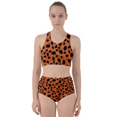 Orange Cheetah Animal Print Racer Back Bikini Set by mccallacoulture