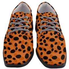 Orange Cheetah Animal Print Women Heeled Oxford Shoes by mccallacoulture