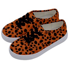 Orange Cheetah Animal Print Kids  Classic Low Top Sneakers by mccallacoulture