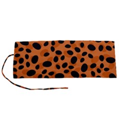 Orange Cheetah Animal Print Roll Up Canvas Pencil Holder (s) by mccallacoulture