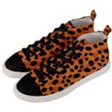 Orange Cheetah Animal Print Men s Mid-Top Canvas Sneakers View2