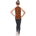 Orange Cheetah Animal Print Kids  Sleeveless Polo Tee View2