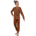 Orange Cheetah Animal Print Kids  Long Sleeve Set  View1