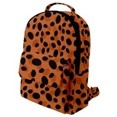 Orange Cheetah Animal Print Flap Pocket Backpack (small) by mccallacoulture