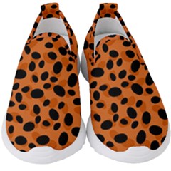 Orange Cheetah Animal Print Kids  Slip On Sneakers by mccallacoulture