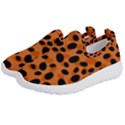 Orange Cheetah Animal Print Kids  Slip On Sneakers View2