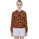 Orange Cheetah Animal Print Women s Tie Up Sweat View1