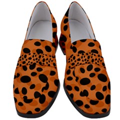 Orange Cheetah Animal Print Women s Chunky Heel Loafers by mccallacoulture