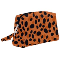 Orange Cheetah Animal Print Wristlet Pouch Bag (large) by mccallacoulture