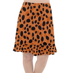 Orange Cheetah Animal Print Fishtail Chiffon Skirt by mccallacoulture