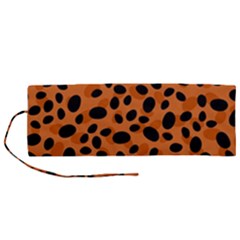 Orange Cheetah Animal Print Roll Up Canvas Pencil Holder (m) by mccallacoulture