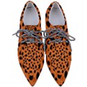 Orange Cheetah Animal Print Women s Pointed Oxford Shoes View1