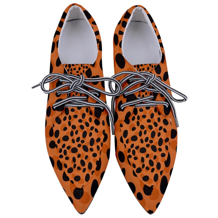 Orange Cheetah Animal Print Women s Pointed Oxford Shoes