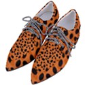 Orange Cheetah Animal Print Women s Pointed Oxford Shoes View2