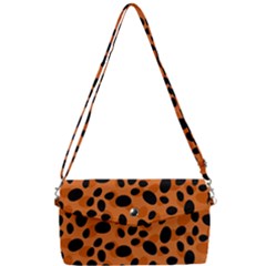 Orange Cheetah Animal Print Removable Strap Clutch Bag by mccallacoulture