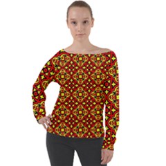 Rby-b-7-6 Off Shoulder Long Sleeve Velour Top by ArtworkByPatrick