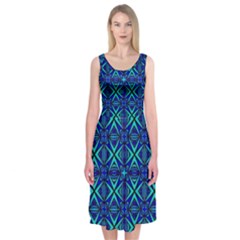 Abstract-q-8 Midi Sleeveless Dress