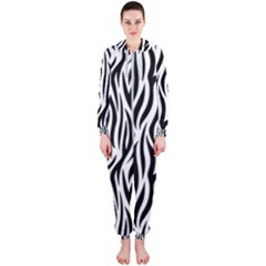 Thin Zebra Animal Print Hooded Jumpsuit (ladies)  by mccallacoulture