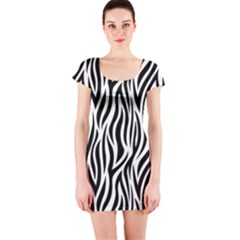 Thin Zebra Animal Print Short Sleeve Bodycon Dress by mccallacoulture