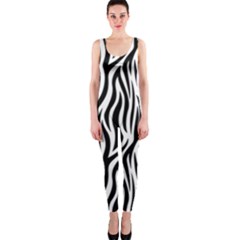 Thin Zebra Animal Print One Piece Catsuit by mccallacoulture