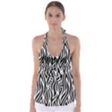 Thin Zebra Animal Print Babydoll Tankini Top View1