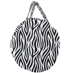 Thin Zebra Animal Print Giant Round Zipper Tote by mccallacoulture