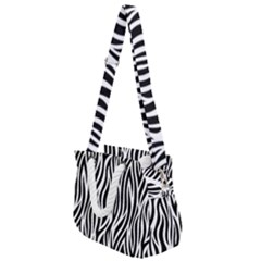 Thin Zebra Animal Print Rope Handles Shoulder Strap Bag by mccallacoulture