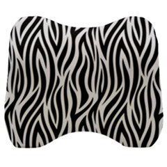 Thin Zebra Animal Print Velour Head Support Cushion by mccallacoulture