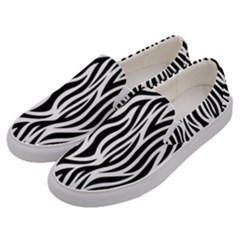 Thin Zebra Animal Print Men s Canvas Slip Ons by mccallacoulture