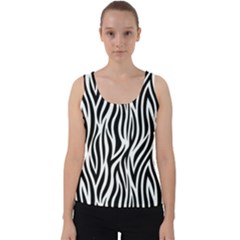 Thin Zebra Animal Print Velvet Tank Top by mccallacoulture