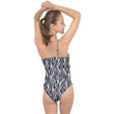 Thin Zebra Animal Print Classic One Shoulder Swimsuit View2