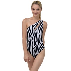 Thin Zebra Animal Print To One Side Swimsuit by mccallacoulture