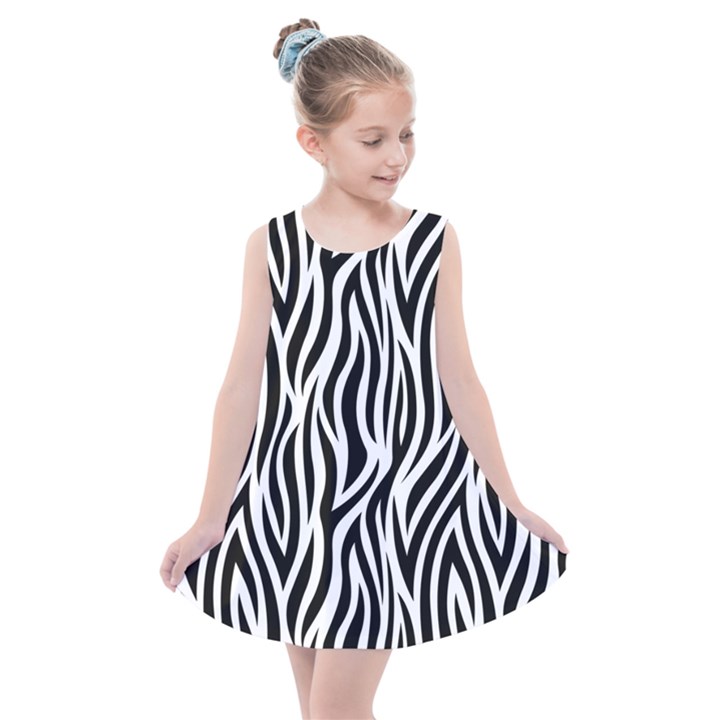 Thin Zebra Animal Print Kids  Summer Dress