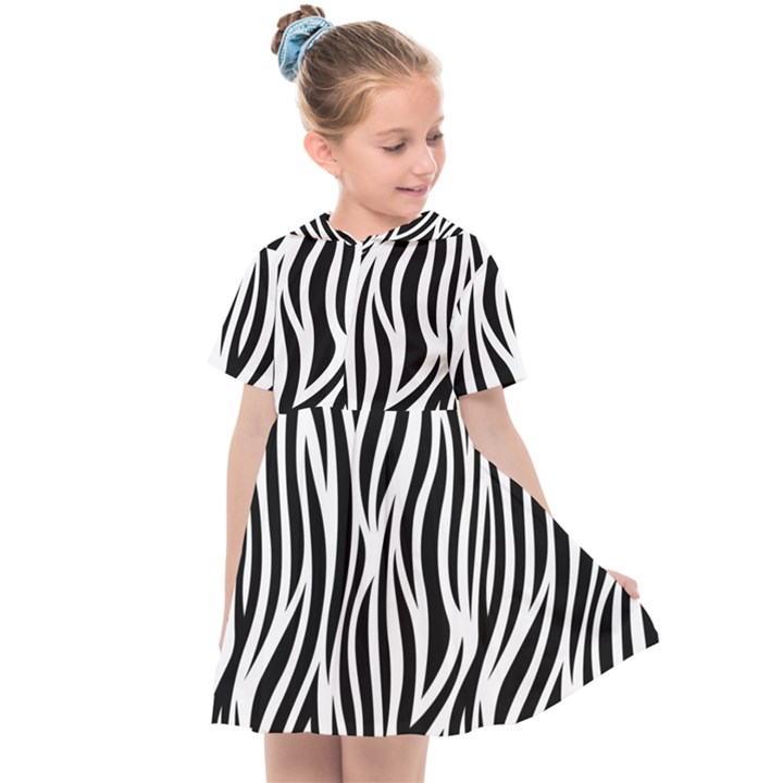 Thin Zebra Animal Print Kids  Sailor Dress