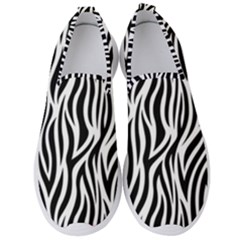 Thin Zebra Animal Print Men s Slip On Sneakers by mccallacoulture