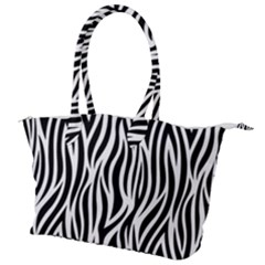 Thin Zebra Animal Print Canvas Shoulder Bag by mccallacoulture